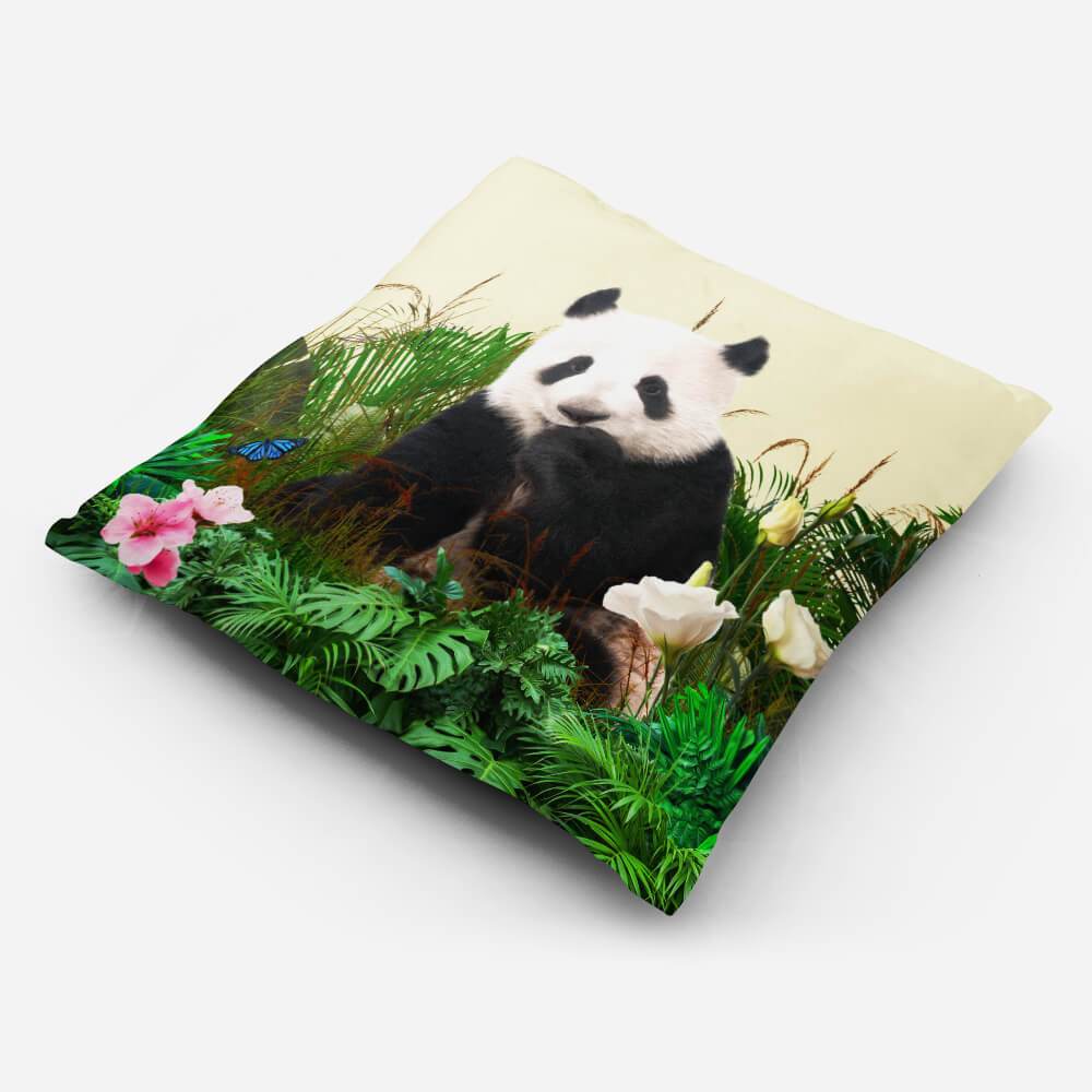 Outdoor Garden Waterproof Cushion - Forest Panda  Izabela Peters   