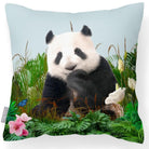 Outdoor Garden Waterproof Cushion - Forest Panda - Duck Egg 50 x 50 cm by Izabela Peters