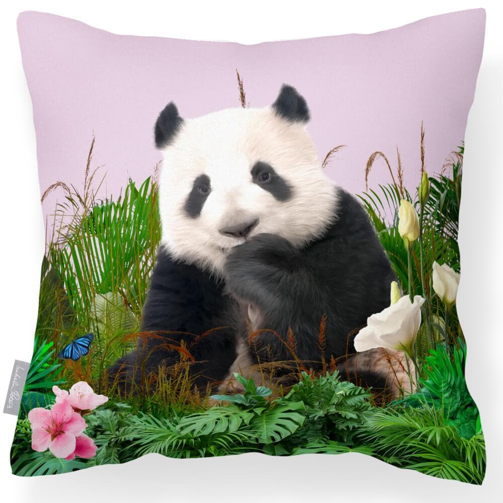 Outdoor Garden Waterproof Cushion - Forest Panda  Izabela Peters Blush Pink 40 x 40 cm 