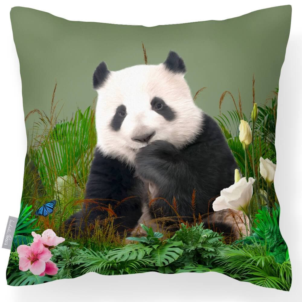Outdoor Garden Waterproof Cushion - Forest Panda  Izabela Peters Sage 40 x 40 cm 