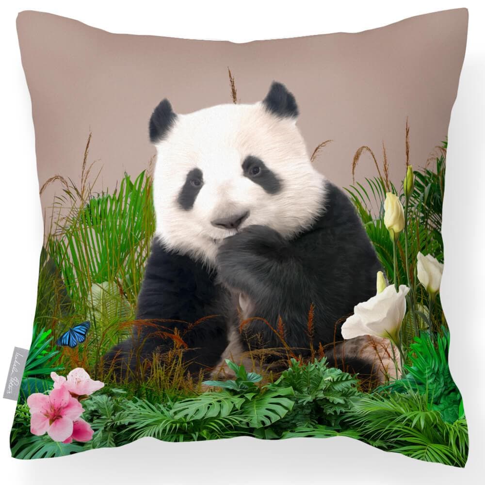 Outdoor Garden Waterproof Cushion - Forest Panda  Izabela Peters Taupe 40 x 40 cm 