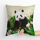 Outdoor Garden Waterproof Cushion - Forest Panda - Cream 50 x 50 cm by Izabela Peters