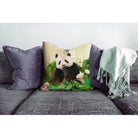 Outdoor Garden Waterproof Cushion - Forest Panda in Cream 50 x 50 cm | Izabela Peters