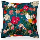 Outdoor Garden Waterproof Cushion - Garden Bouquet - Teal 45 x 45 cm by Izabela Peters