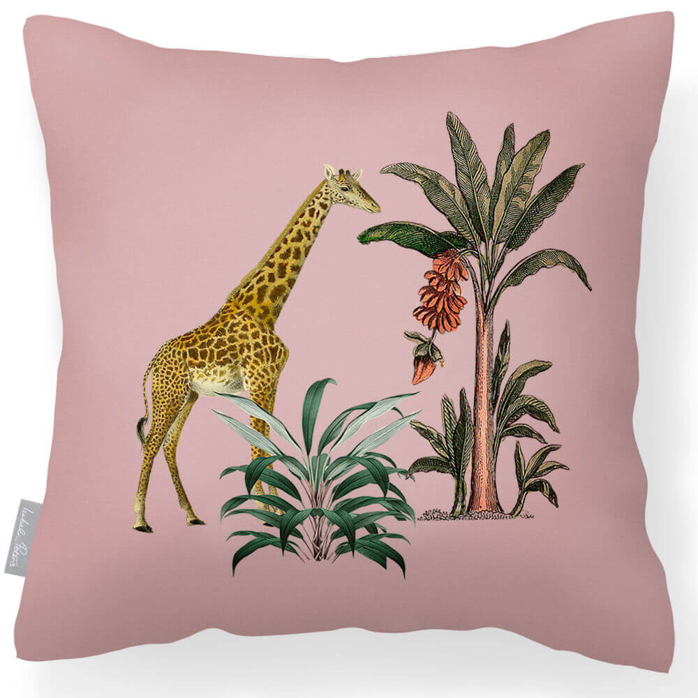 Outdoor Garden Waterproof Cushion - Giraffe - Rosewater 45 x 45 cm by Izabela Peters