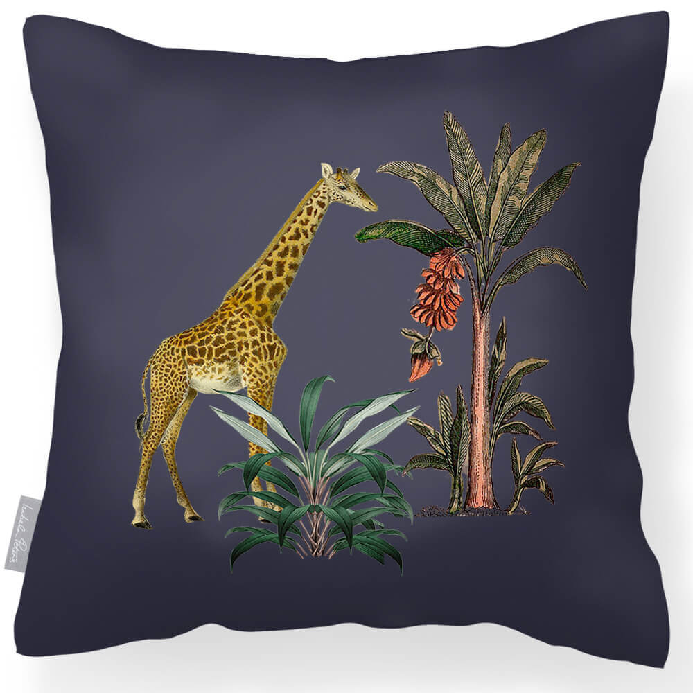 Outdoor Garden Waterproof Cushion - Giraffe - Graphite 50 x 50 cm by Izabela Peters