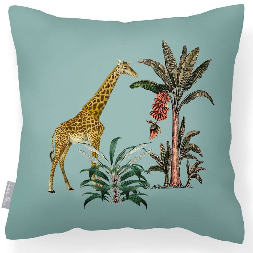 Outdoor Garden Waterproof Cushion - Giraffe - Blue Surf 45 x 45 cm by Izabela Peters