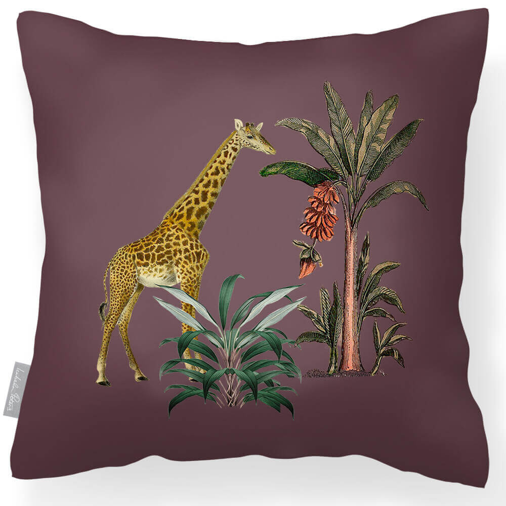 Outdoor Garden Waterproof Cushion - Giraffe - Italian Grape 45 x 45 cm by Izabela Peters
