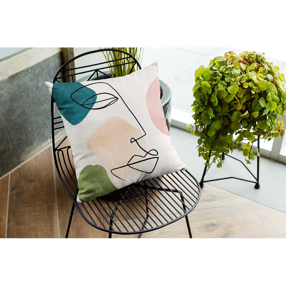 Outdoor Garden Waterproof Cushion - Graceful Face - 40 x 40 cm by Izabela Peters