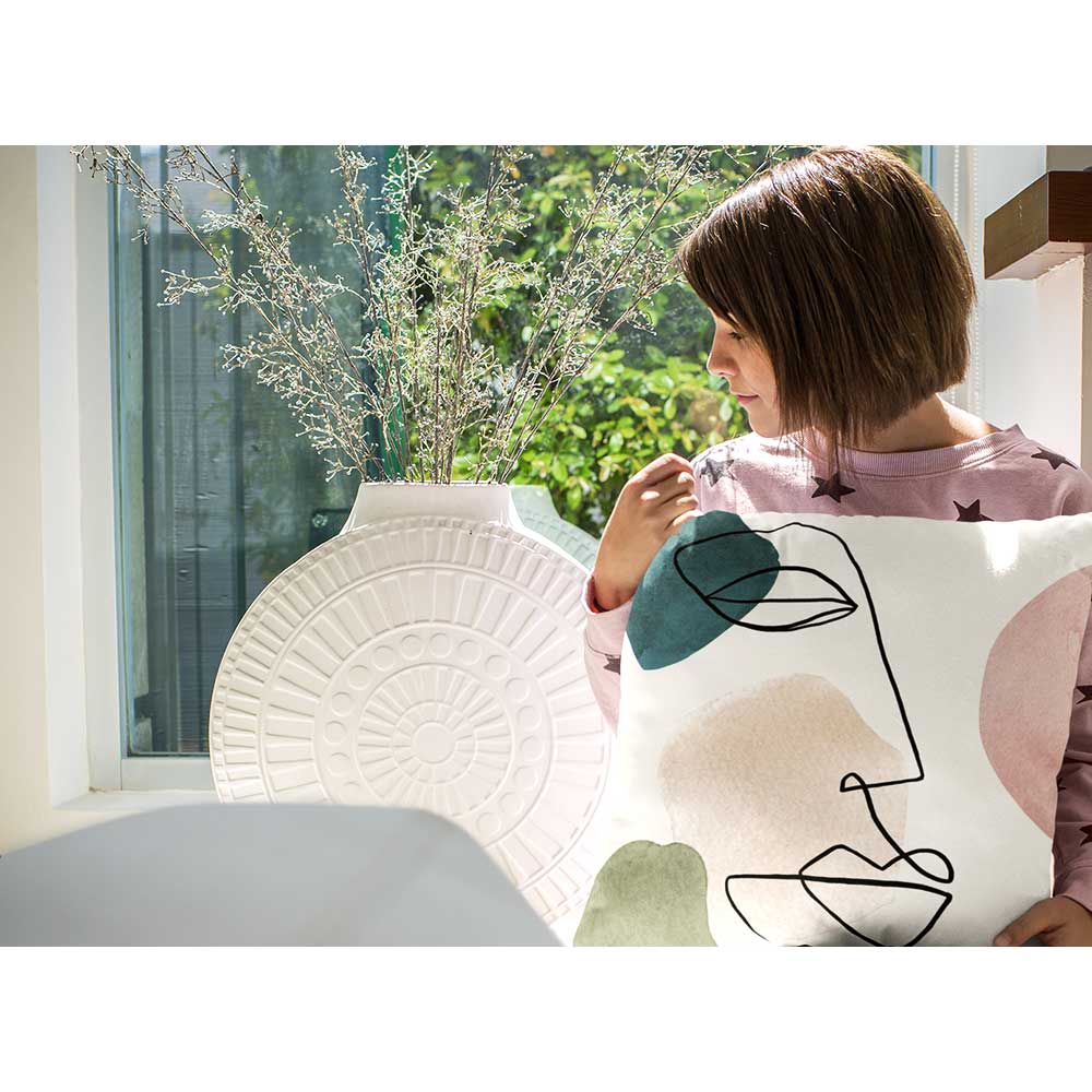 Outdoor Garden Waterproof Cushion - Graceful Face  Izabela Peters   