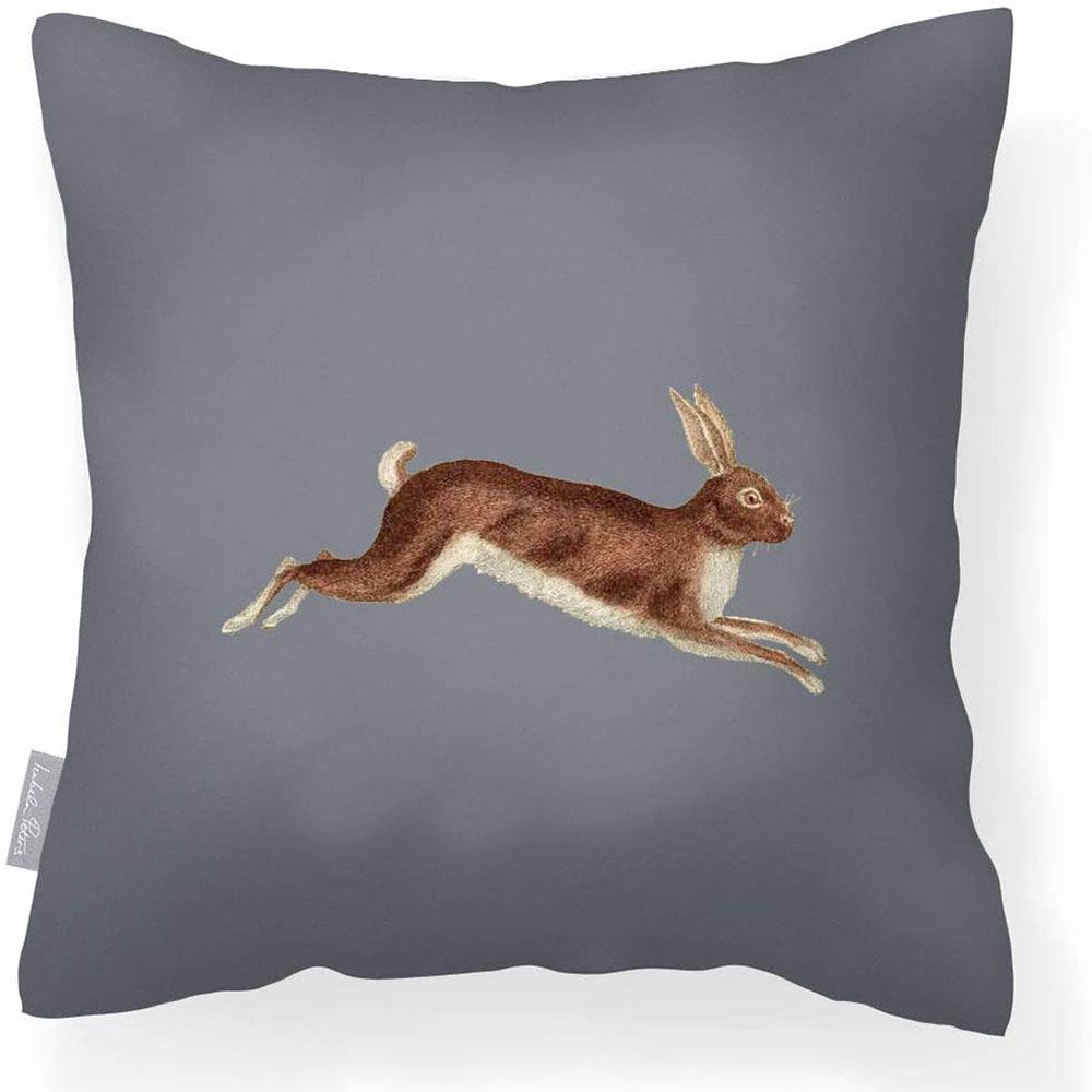 Outdoor Garden Waterproof Cushion - Hare - Grey 50 x 50 cm by Izabela Peters