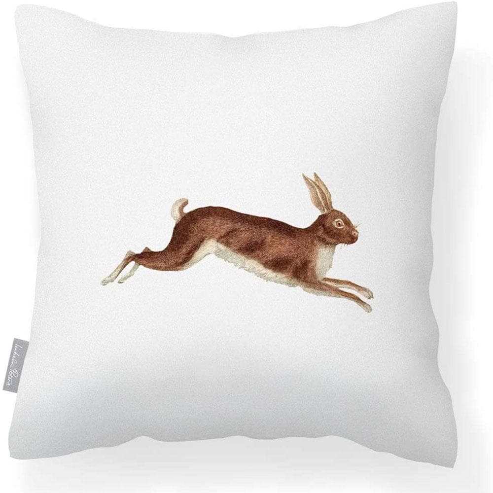 Outdoor Garden Waterproof Cushion - Hare - White 50 x 50 cm by Izabela Peters