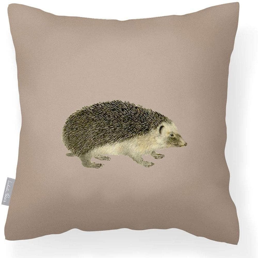 Outdoor Garden Waterproof Cushion - Hedgehog - Taupe 50 x 50 cm by Izabela Peters