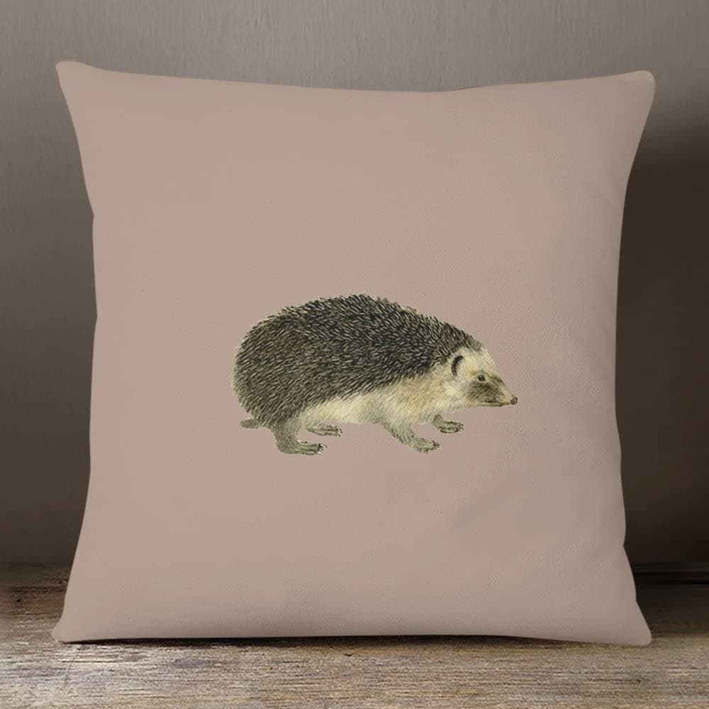 Outdoor Garden Waterproof Cushion - Hedgehog - Taupe 50 x 50 cm by Izabela Peters