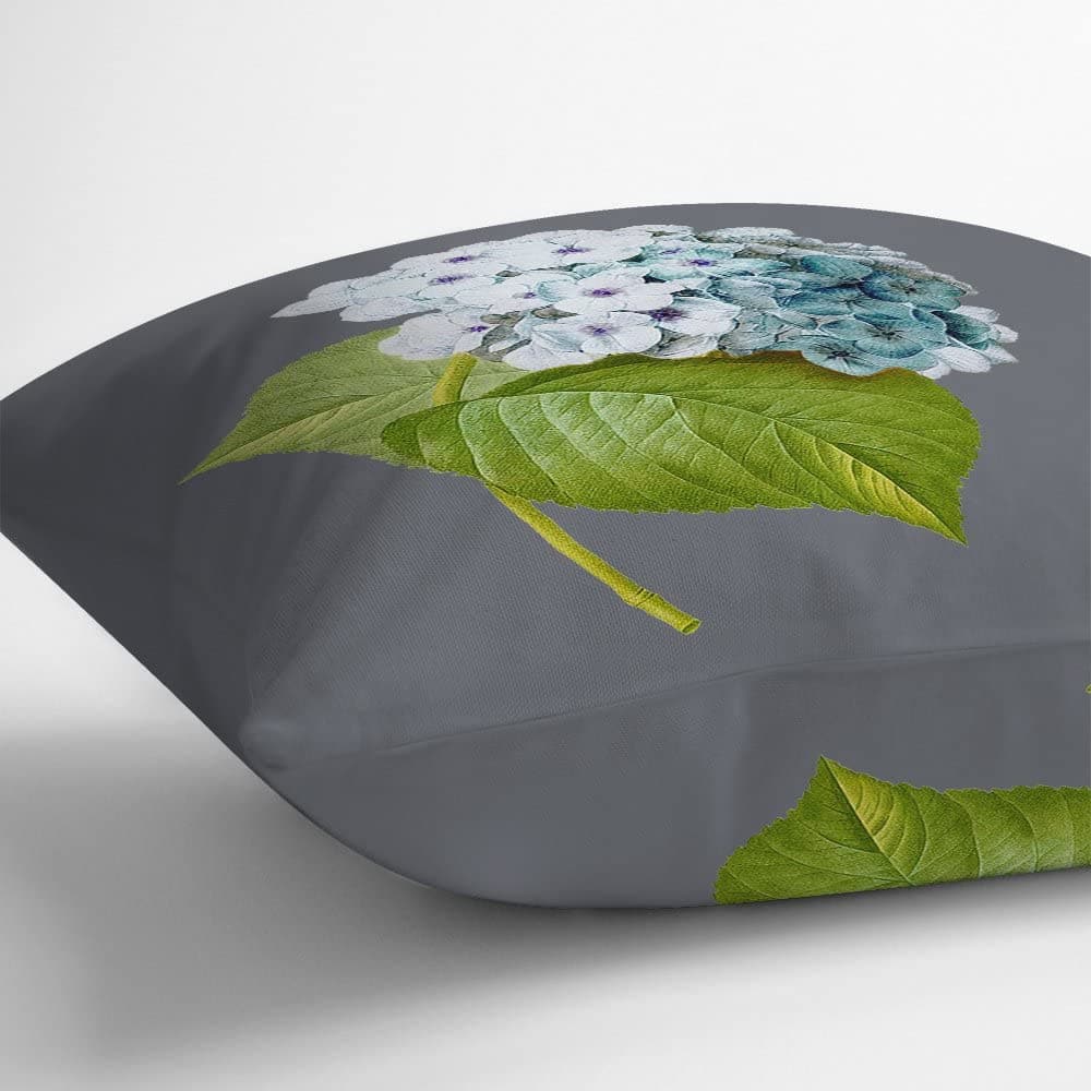 Outdoor Garden Waterproof Cushion - Hydrangea - Grey 50 x 50 cm by Izabela Peters