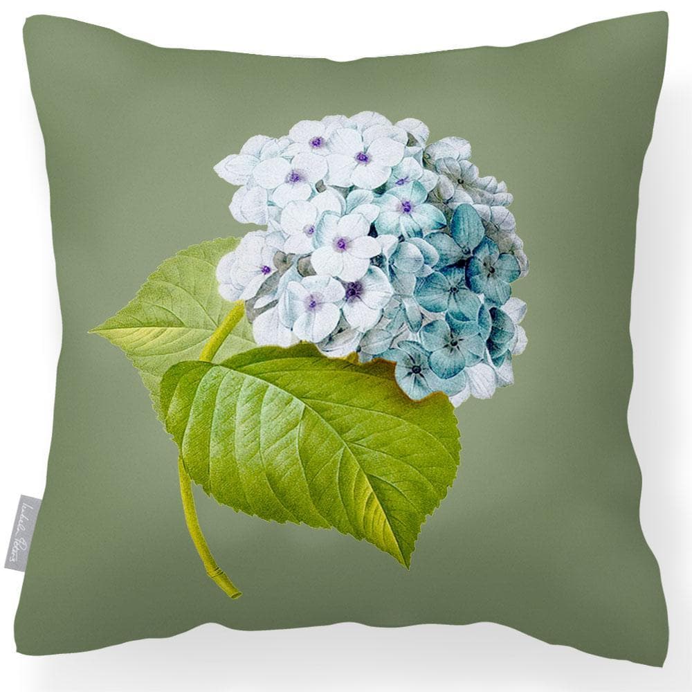 Outdoor Garden Waterproof Cushion - Hydrangea - Sage 50 x 50 cm by Izabela Peters