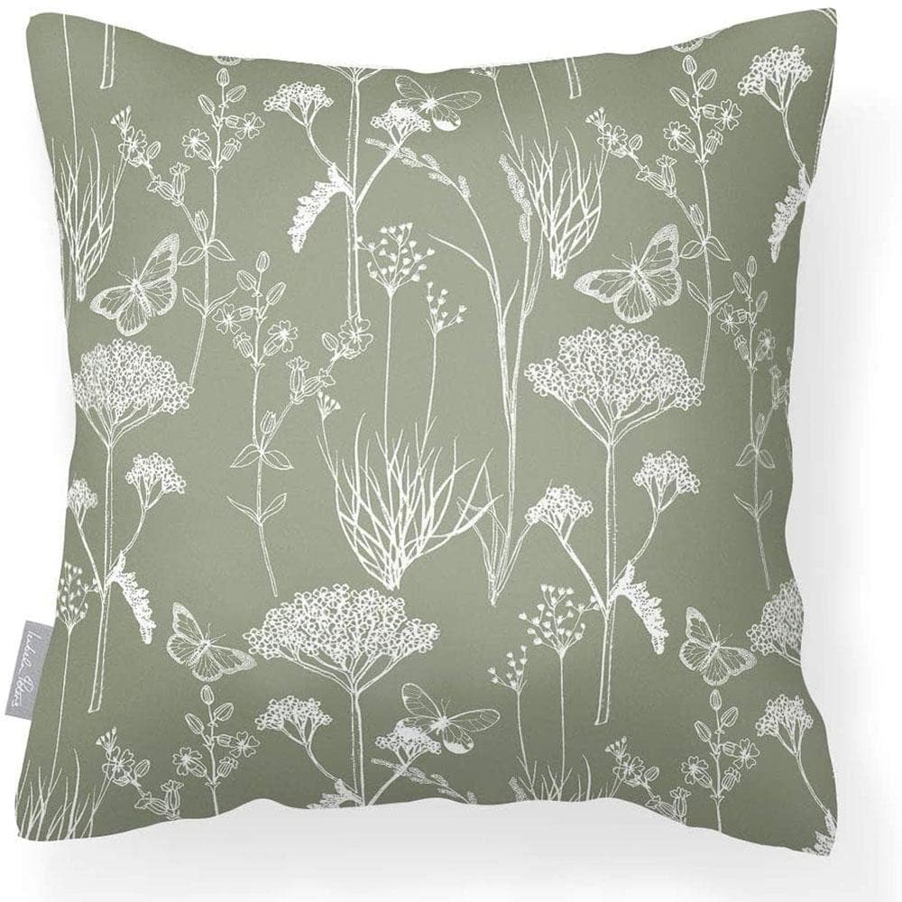 Outdoor Garden Waterproof Cushion - Inby Field - Dusty Sage 40 x 40 cm by Izabela Peters