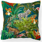 Outdoor Garden Waterproof Cushion - Jungle Fusion - Teal 45 x 45 cm by Izabela Peters