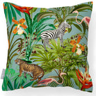 Outdoor Garden Waterproof Cushion - Jungle Fusion - Blue Surf 45 x 45 cm by Izabela Peters