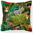 Outdoor Garden Waterproof Cushion - Jungle Fusion - Charcoal 45 x 45 cm by Izabela Peters