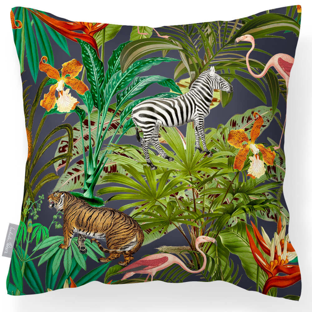 Outdoor Garden Waterproof Cushion - Jungle Fusion  Izabela Peters Graphite 40 x 40 cm 