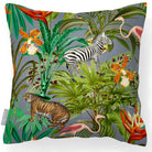 Outdoor Garden Waterproof Cushion - Jungle Fusion - French Grey 45 x 45 cm by Izabela Peters