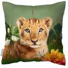 Outdoor Garden Waterproof Cushion - Jungle Lion Cub - Sage 50 x 50 cm by Izabela Peters