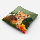 Outdoor Garden Waterproof Cushion - Jungle Lion Cub - Sage 50 x 50 cm by Izabela Peters