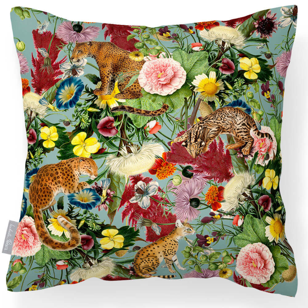 Outdoor Garden Waterproof Cushion - Junglescape - Blue Surf 45 x 45 cm by Izabela Peters