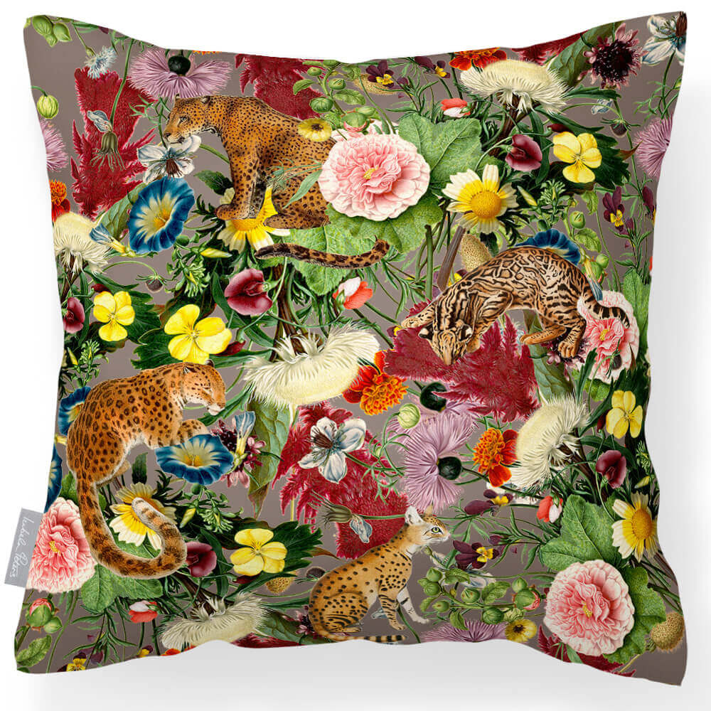 Outdoor Garden Waterproof Cushion - Junglescape - Dovedale Stone 45 x 45 cm by Izabela Peters