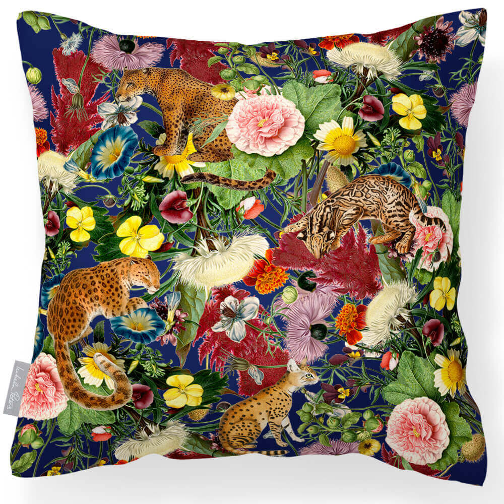 Outdoor Garden Waterproof Cushion - Junglescape - Midnight 45 x 45 cm by Izabela Peters