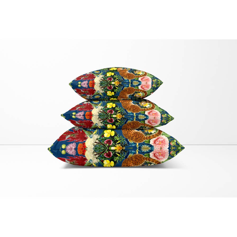 Outdoor Garden Waterproof Cushion - Junglescape - Estate Blue 45 x 45 cm by Izabela Peters