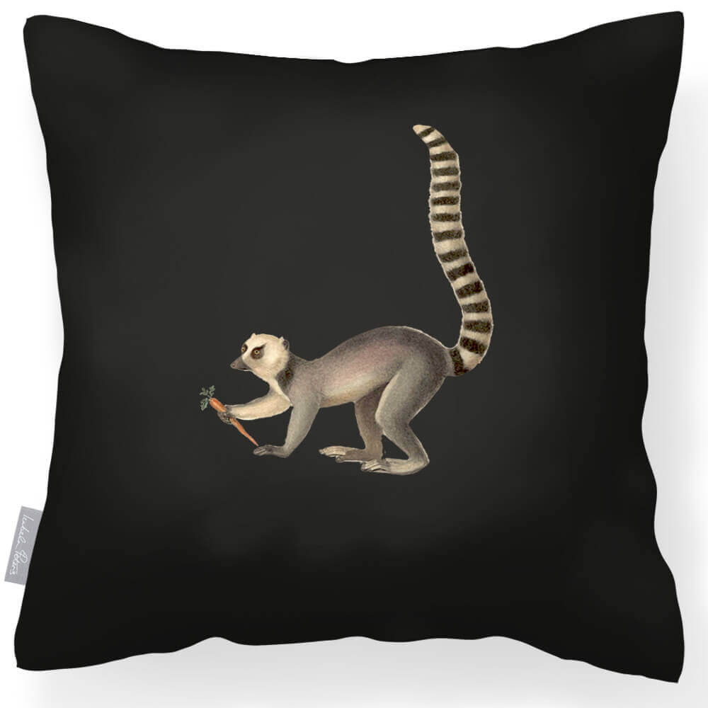 Outdoor Garden Waterproof Cushion - Lemur - Charcoal 45 x 45 cm by Izabela Peters