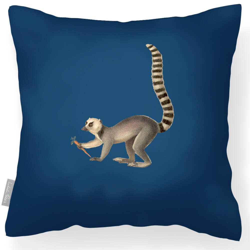 Outdoor Garden Waterproof Cushion - Lemur in Estate Blue 45 x 45 cm | Izabela Peters