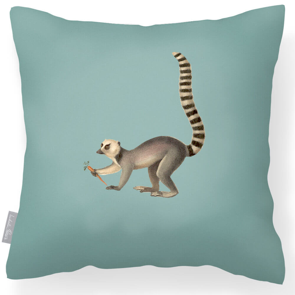 Outdoor Garden Waterproof Cushion - Lemur - Blue Surf 45 x 45 cm by Izabela Peters
