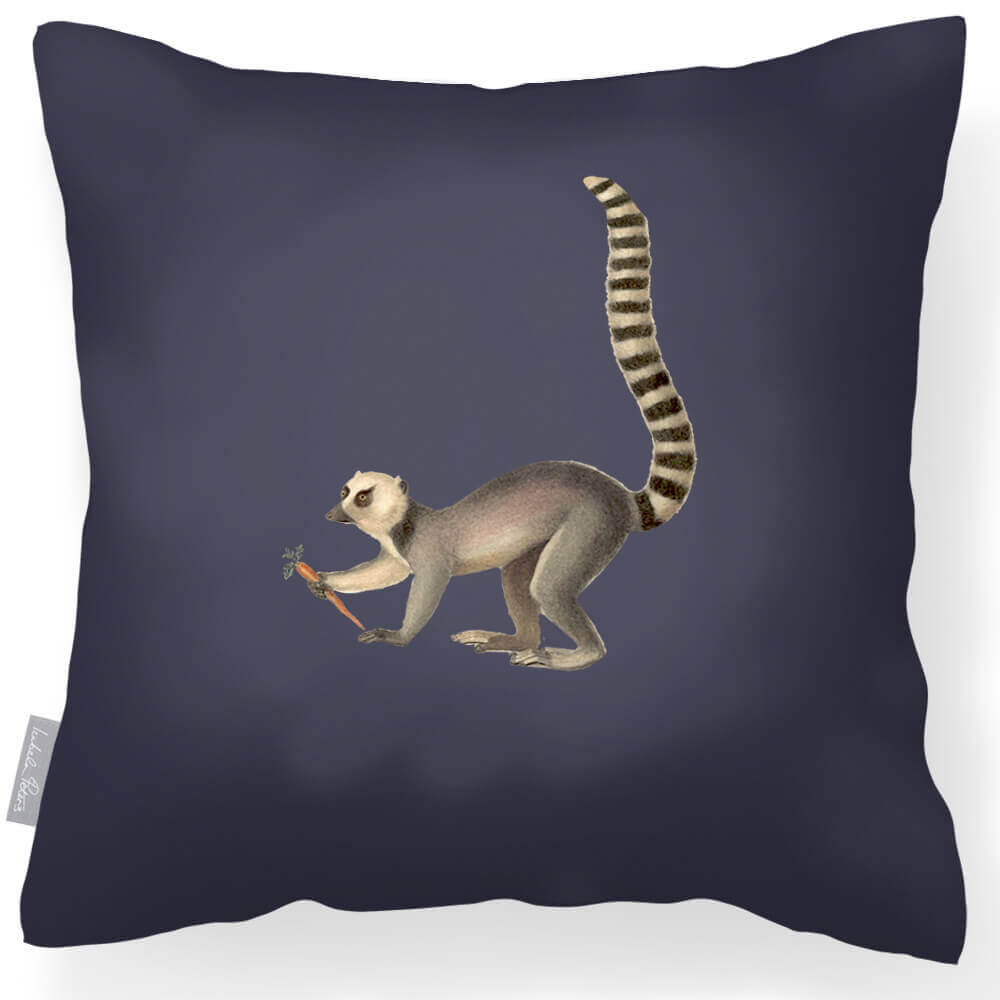 Outdoor Garden Waterproof Cushion - Lemur in Graphite 45 x 45 cm | Izabela Peters