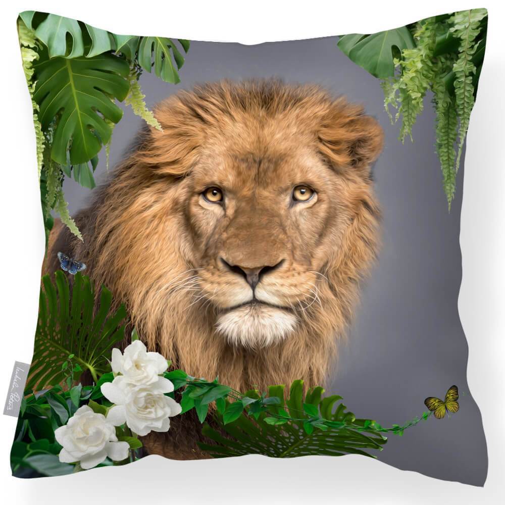 Outdoor Garden Waterproof Cushion - Lion King  Izabela Peters Grey 40 x 40 cm 