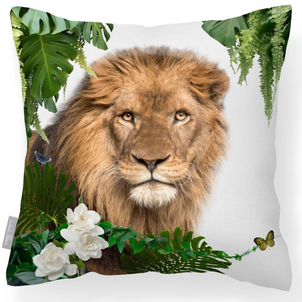 Outdoor Garden Waterproof Cushion - Lion King - White 50 x 50 cm by Izabela Peters