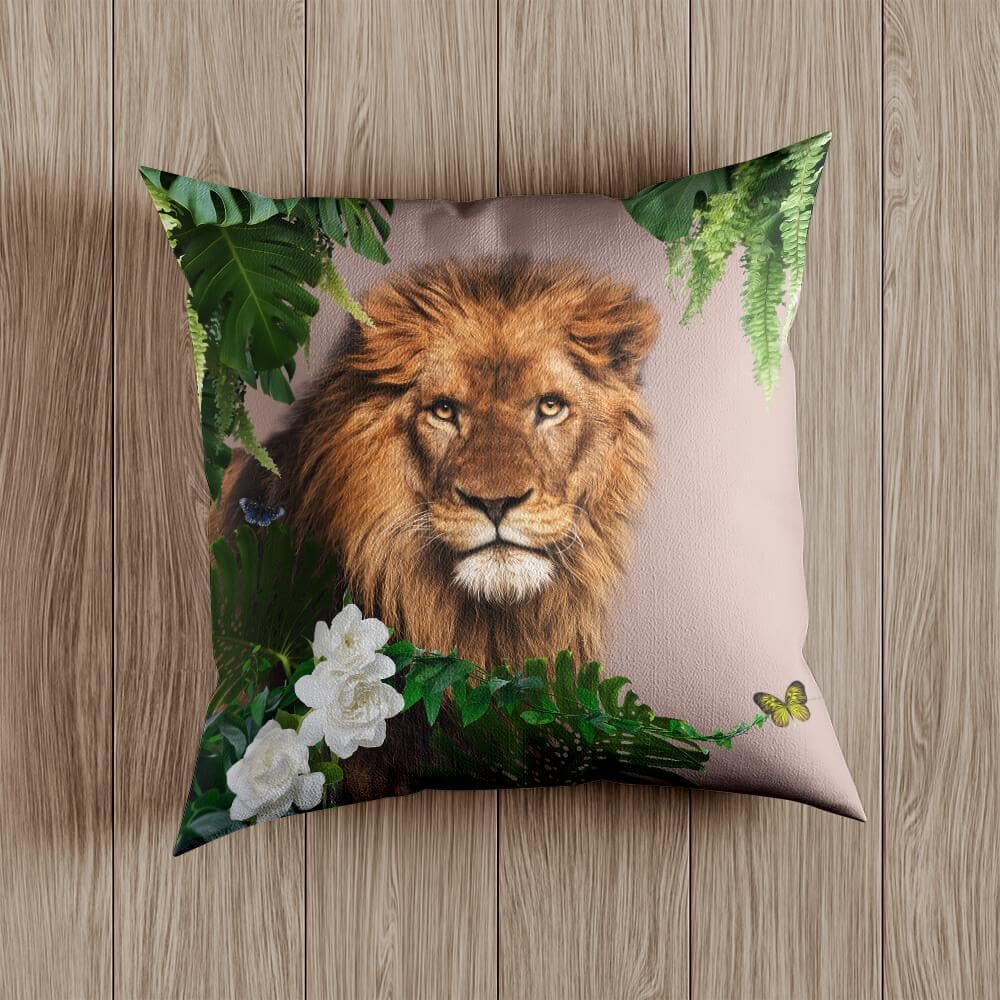 Outdoor Garden Waterproof Cushion - Lion King - Taupe 50 x 50 cm by Izabela Peters