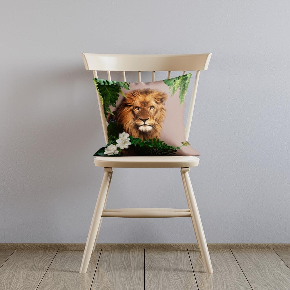 Outdoor Garden Waterproof Cushion - Lion King - Taupe 50 x 50 cm by Izabela Peters