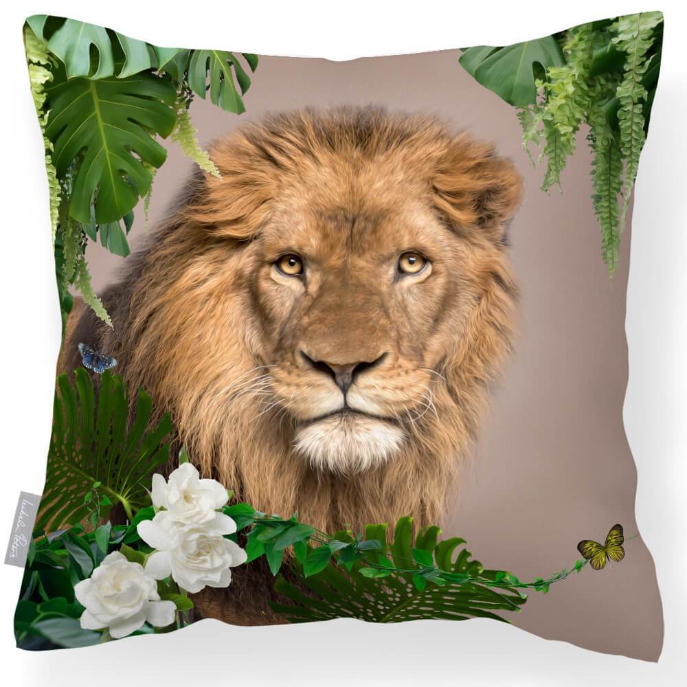 Outdoor Garden Waterproof Cushion - Lion King - Taupe 50 x 50 cm by Izabela Peters