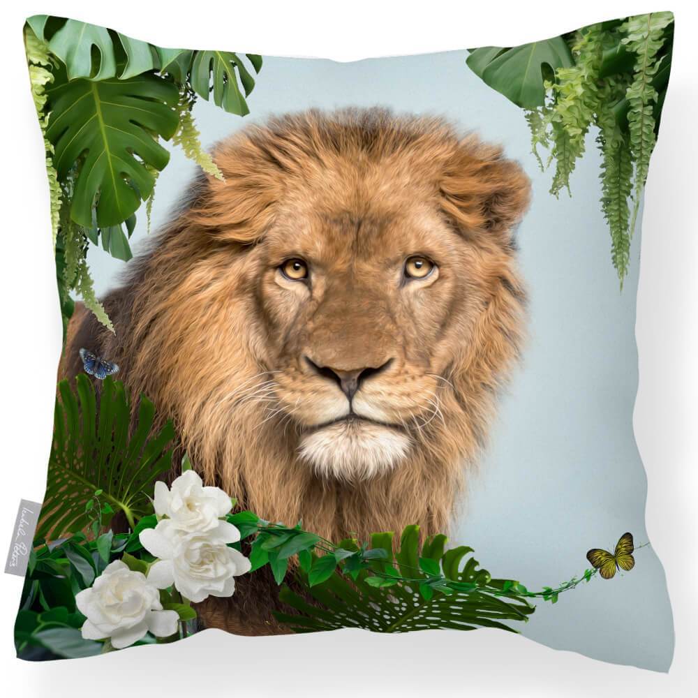 Outdoor Garden Waterproof Cushion - Lion King - Duck Egg 50 x 50 cm by Izabela Peters