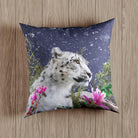 Outdoor Garden Waterproof Cushion - Majestic Snow Leopard - Graphite 50 x 50 cm by Izabela Peters