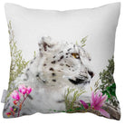 Outdoor Garden Waterproof Cushion - Majestic Snow Leopard - White 50 x 50 cm by Izabela Peters