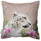 Outdoor Garden Waterproof Cushion - Majestic Snow Leopard - Taupe 50 x 50 cm by Izabela Peters