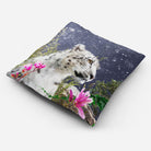 Outdoor Garden Waterproof Cushion - Majestic Snow Leopard - Graphite 50 x 50 cm by Izabela Peters