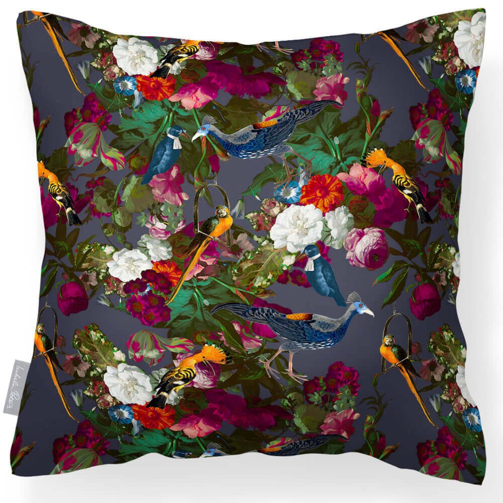 Outdoor Garden Waterproof Cushion - Manor House Garden - Graphite 45 x 45 cm by Izabela Peters