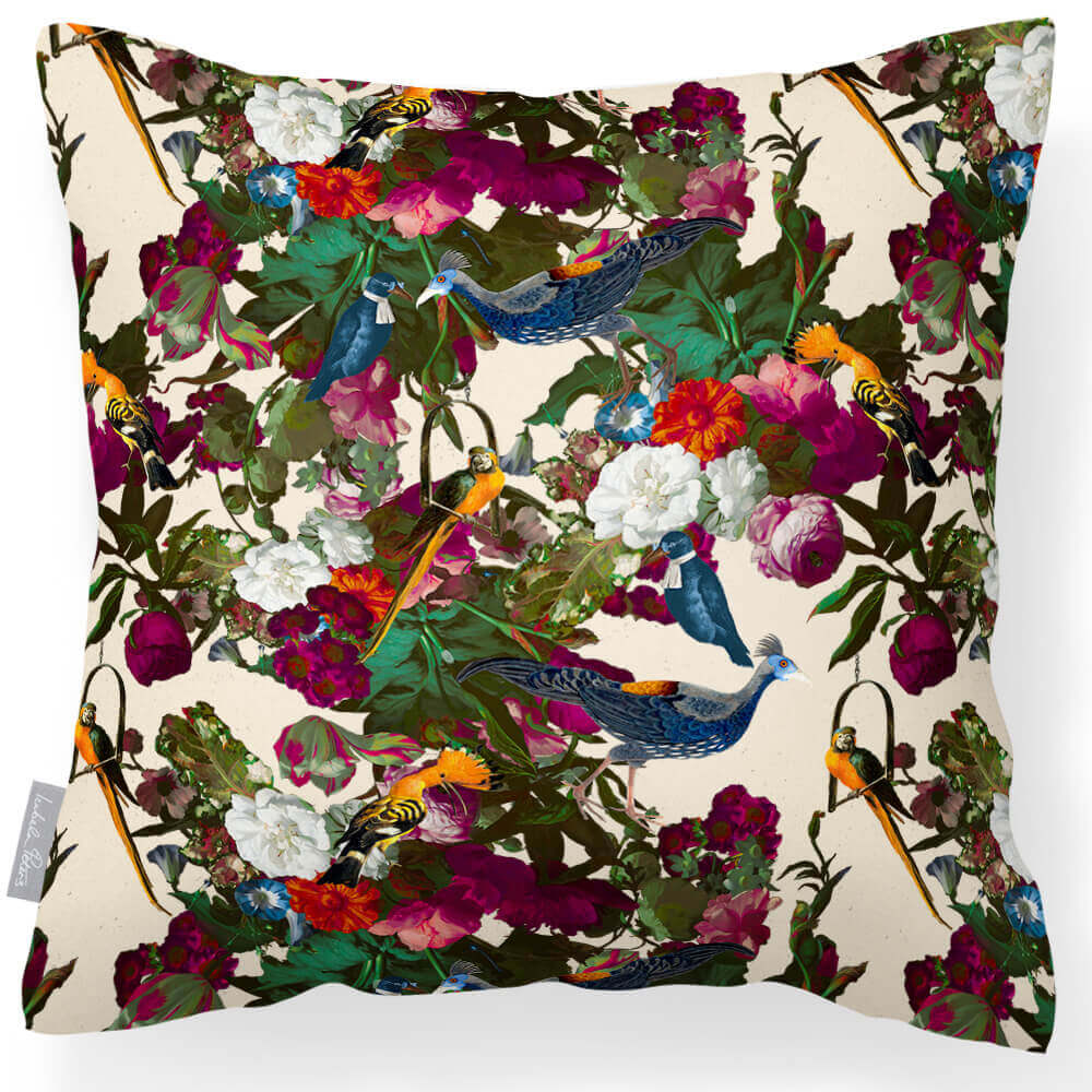 Outdoor Garden Waterproof Cushion - Manor House Garden - Ivory Cream 45 x 45 cm by Izabela Peters