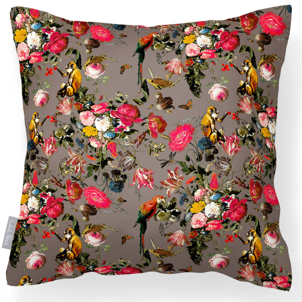 Outdoor Garden Waterproof Cushion - Monkey Puzzle - Dovedale Stone 45 x 45 cm by Izabela Peters