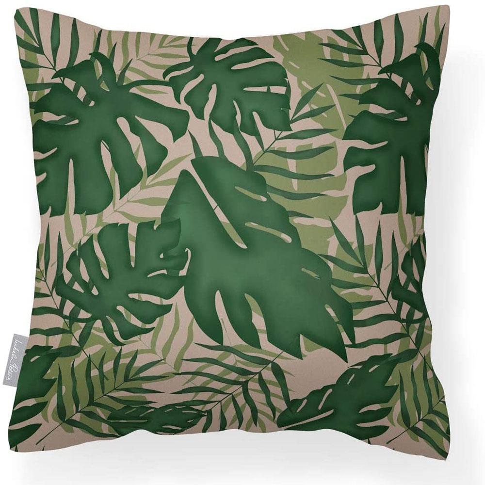 Outdoor Garden Waterproof Cushion - Palm Leaf - Taupe 50 x 50 cm by Izabela Peters